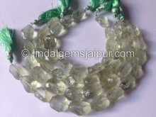 Green Amethyst Hammered Nuggets Shape Beads